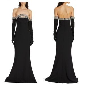 Safiyaa Donatella Strapless Crystal-Embellished Gown Size US 6